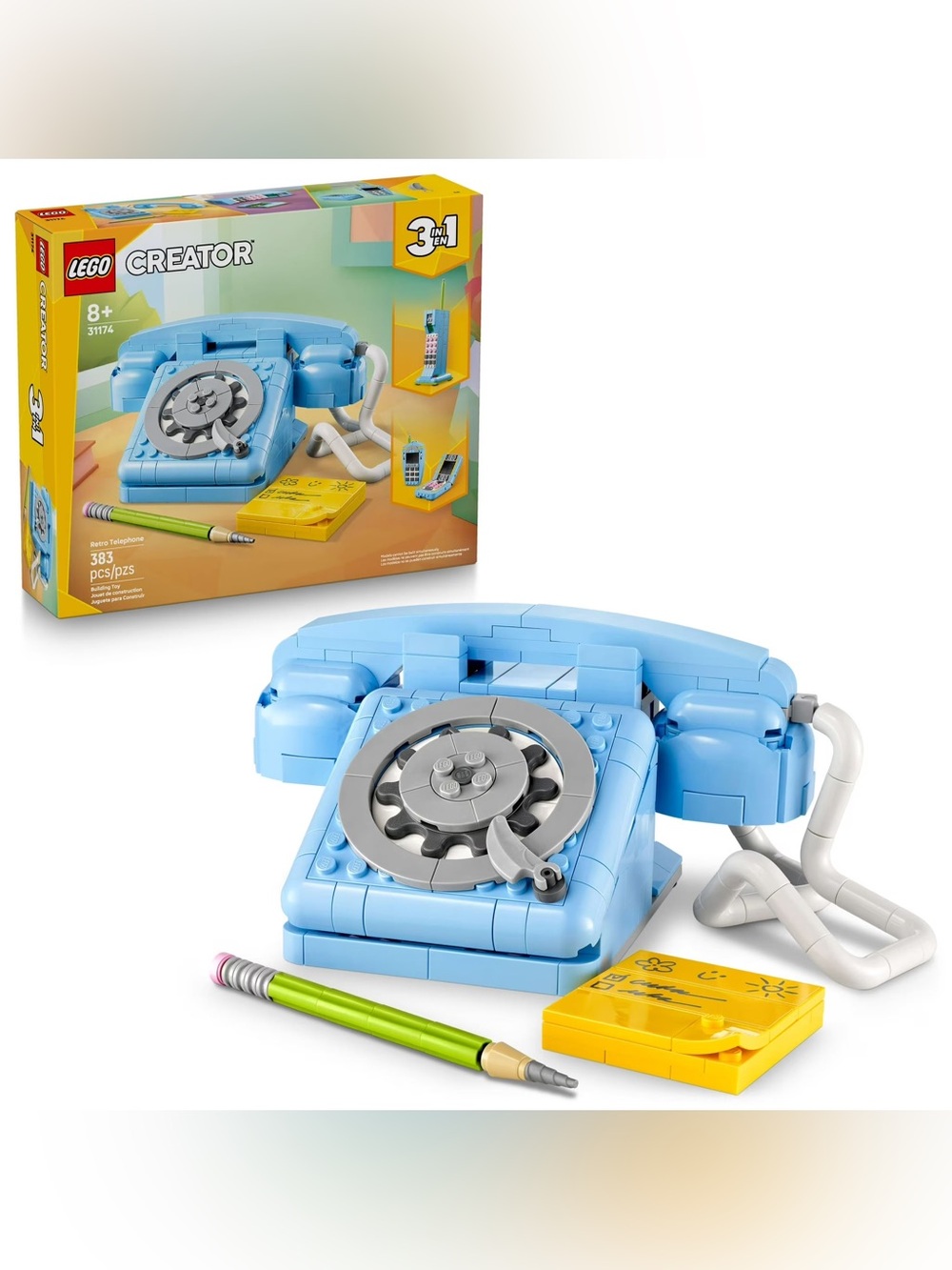 LEGO Creator 3 in 1 Retro Telephone Building Toy - Home Decor for Bedroom or Kid